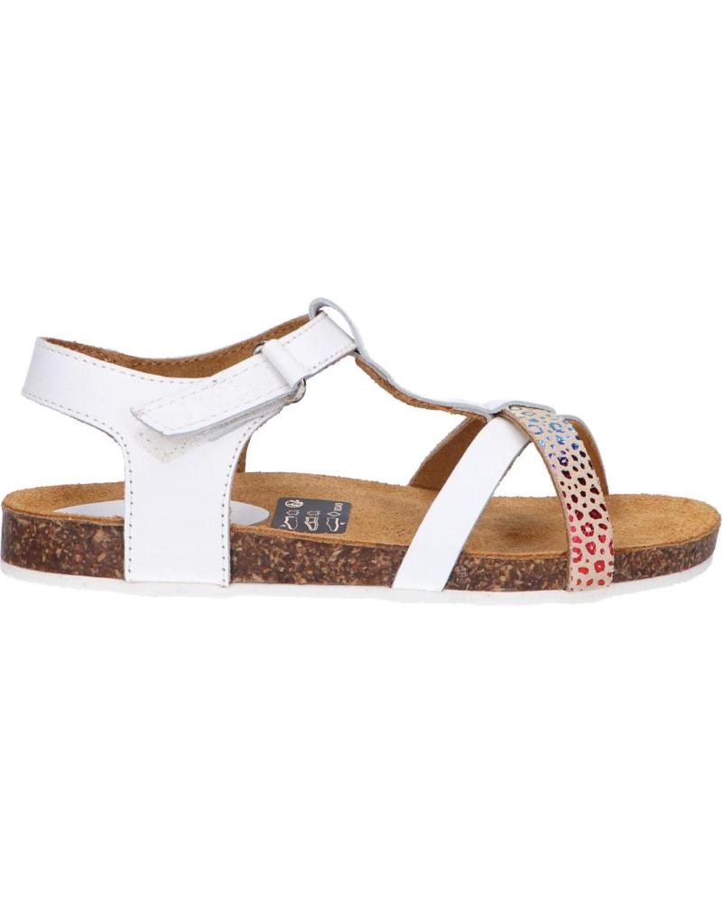 girl Sandals KICKERS 784661-30 BODERY  33 BLANC MULTICOLOR LEOPARD