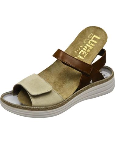 Sandalias de Mujer LUMEL - SANDALIA DE MUJER PLANTILLAS EXTRAIBLE SUSTITUIBLE YOGURT-CUOIO