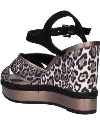 Woman Sandals GEOX D92CFE 0AW21 D YULIMAR C6458 CHESTNUT-BLACK