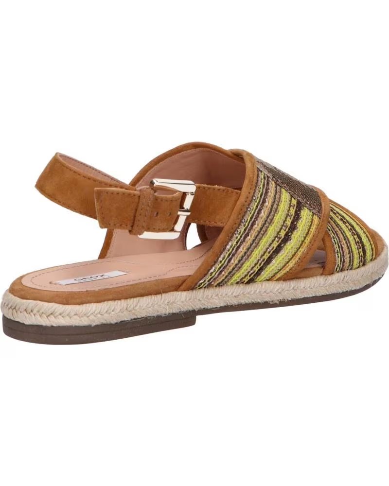 Sandali Donna Geox Kolleen Slide - In Vera Pelle E Tessuto, Suola Breathable, Comodi E Leggeri