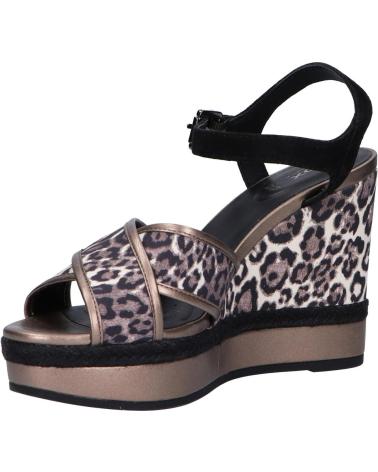 Woman Sandals GEOX D92CFE 0AW21 D YULIMAR C6458 CHESTNUT-BLACK