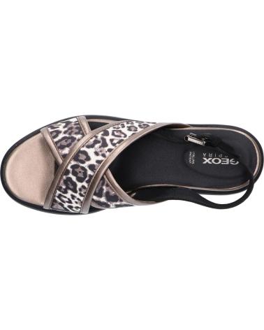 Sandalen für Damen GEOX D92DPD 0AW21 D WIMBLEY C6458 CHESTNUT-BLACK