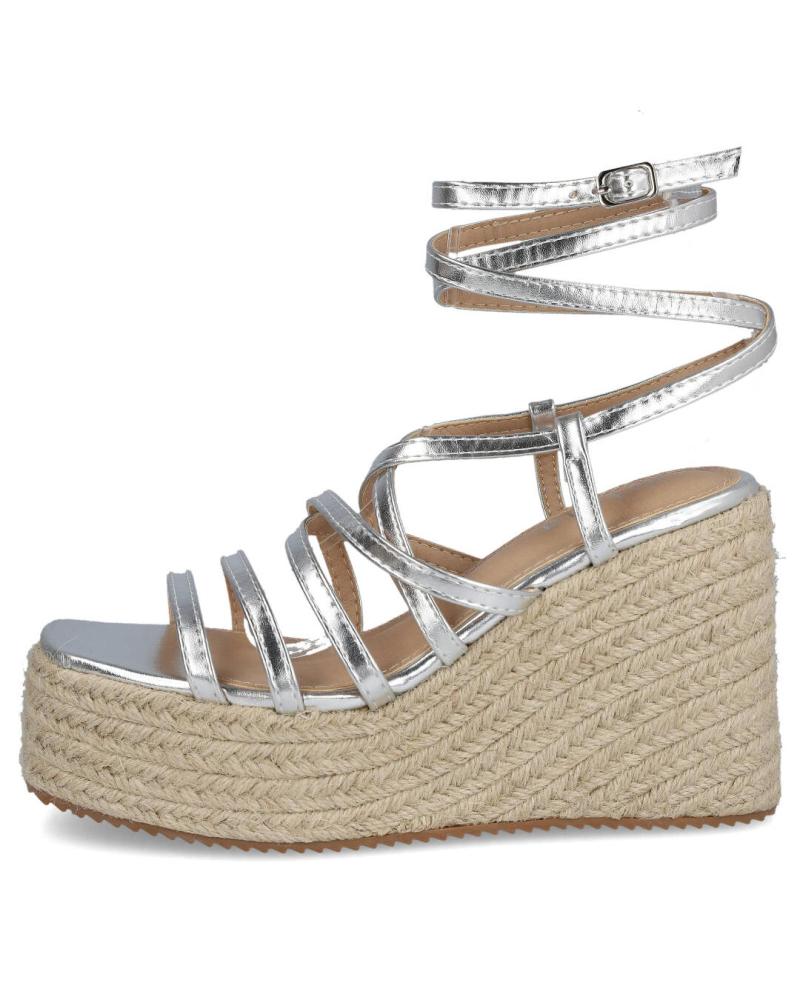 Sandalias best sale cuña plata