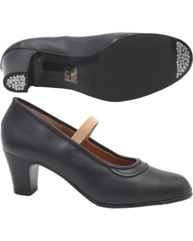 Sapatos de salto de Mulher  ZAPATOS DE BAILE FLAMENCO DE PIEL CON C NEGRO