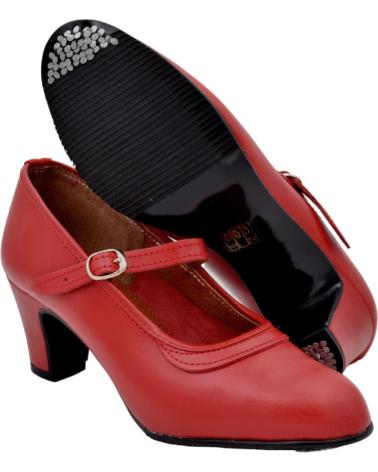 Zapatos de tacón OTRAS MARCAS  per Donna ZAPATOS DE BAILE FLAMENCO DE PIEL CON H  ROJO
