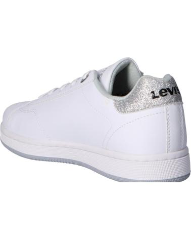 girl and boy sports shoes LEVIS VADS0041S BRANDON LACE  0081 WHITE-SILVER