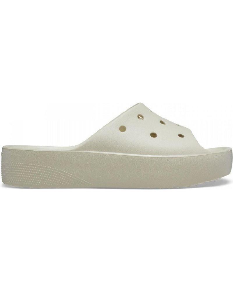 Infradito CROCS  per Donna CLASSIC PLATFORM SLIDE 208180 BEIGE  BLANCO