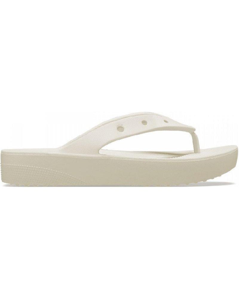 Zehansandalen für Damen CROCS CLASSIC PLATFORM FLIP W 207714 BEIGE BLANCO