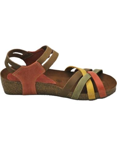 Woman Sandals INTERBIOS INTER-BIOS 5338 SANDALIA PIEL BIO CUNA MUJER MULTICOLOR KAKI-BEIGE-TEJA-MOSTAZA