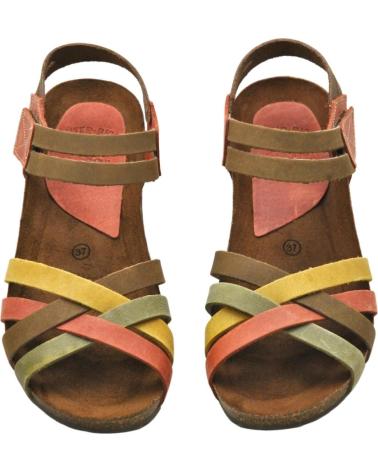 Woman Sandals INTERBIOS INTER-BIOS 5338 SANDALIA PIEL BIO CUNA MUJER MULTICOLOR KAKI-BEIGE-TEJA-MOSTAZA