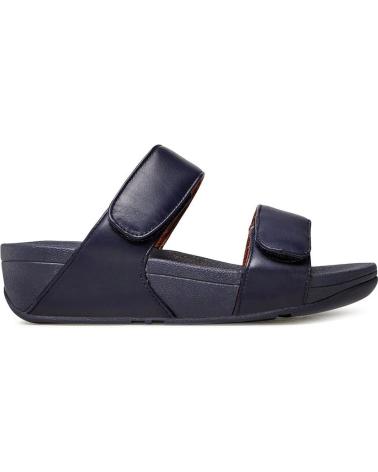 Sandalias de Mujer FITFLOP SANDALIAS FV6 LULU ADJUSTABLE LEATHER SLIDES MIDNIGHTNAVY