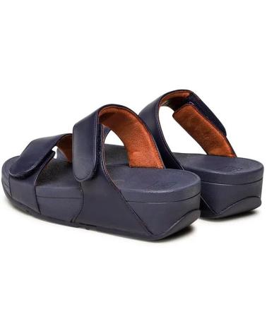 Sandalias de Mujer FITFLOP SANDALIAS FV6 LULU ADJUSTABLE LEATHER SLIDES MIDNIGHTNAVY