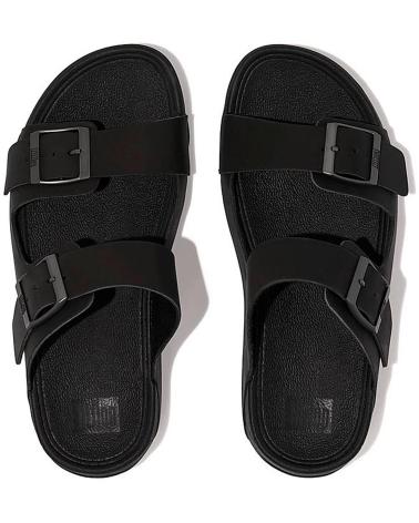 Man Sandals FITFLOP SANDALIAS GD2 GOGH MOC BUCKLE LTH SLIDES BLACK