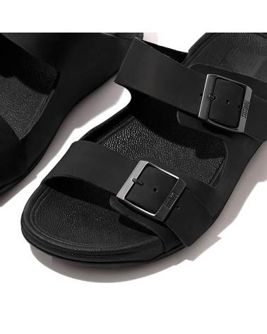 Man Sandals FITFLOP SANDALIAS GD2 GOGH MOC BUCKLE LTH SLIDES BLACK