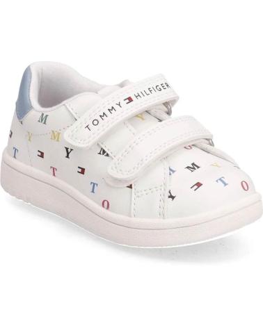Deportivas De Ni a TOMMY HILFIGER ZAPATILLA KIDS VELCRO PIEL BLANCO