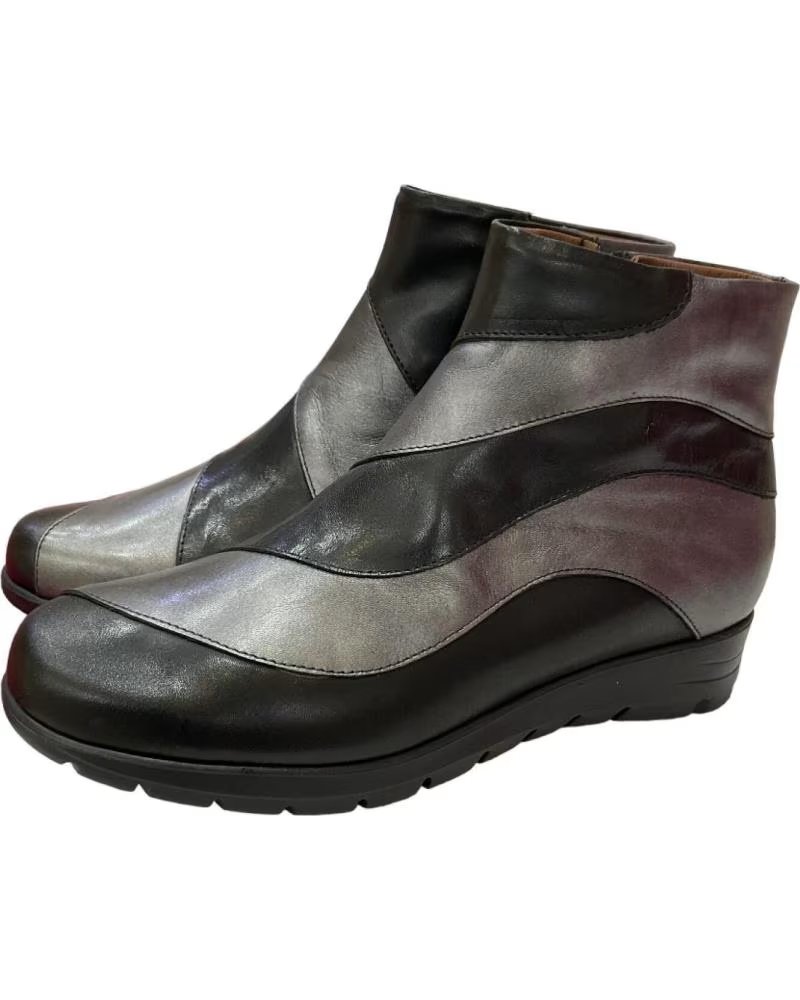 Botines Pitillos Confort Para Mujer - Piel De Cordero, Cuña Y Cremallera | Botines Elegantes Y Cómodos