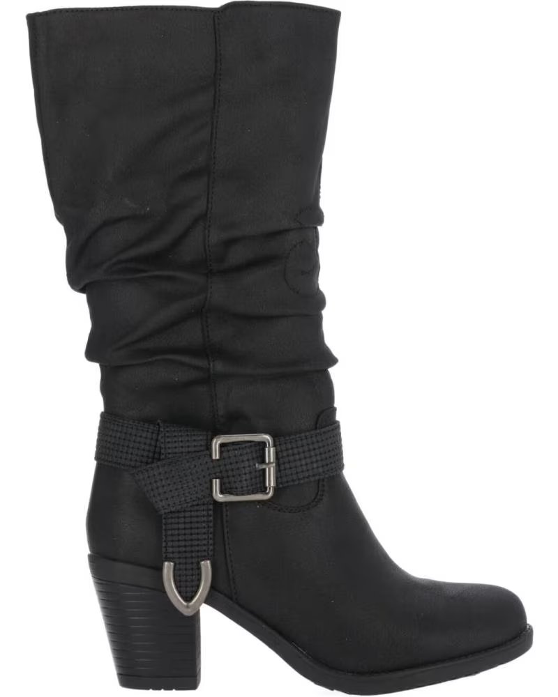 Botines Negros De Mujer Estilo Campero Con Tacón Cubano Y Cremallera Decorativa