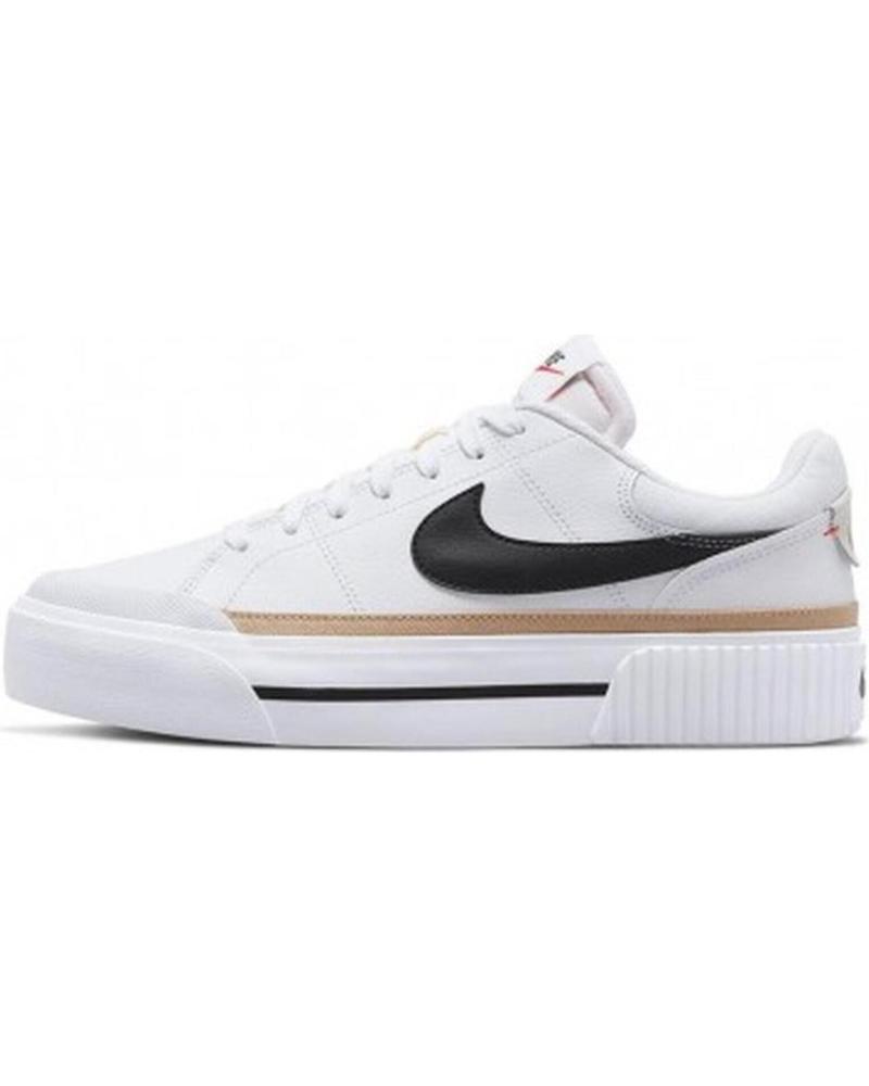 Deportivas de Mujer y Niña NIKE DM7590-100 COURT LEGACY LIFT WHITE-BLACK-HEMP-TEAM ORANGE