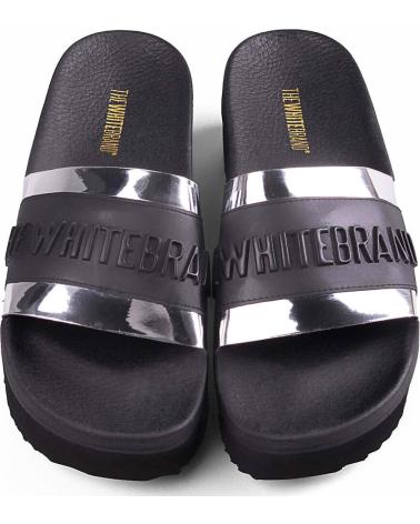 Woman Flip flops  THEWHITEBRAND HIGH TWB RELIEF SILVER NEGRO-PLATA