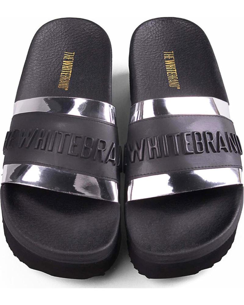 Woman Flip flops  THEWHITEBRAND HIGH TWB RELIEF SILVER NEGRO-PLATA