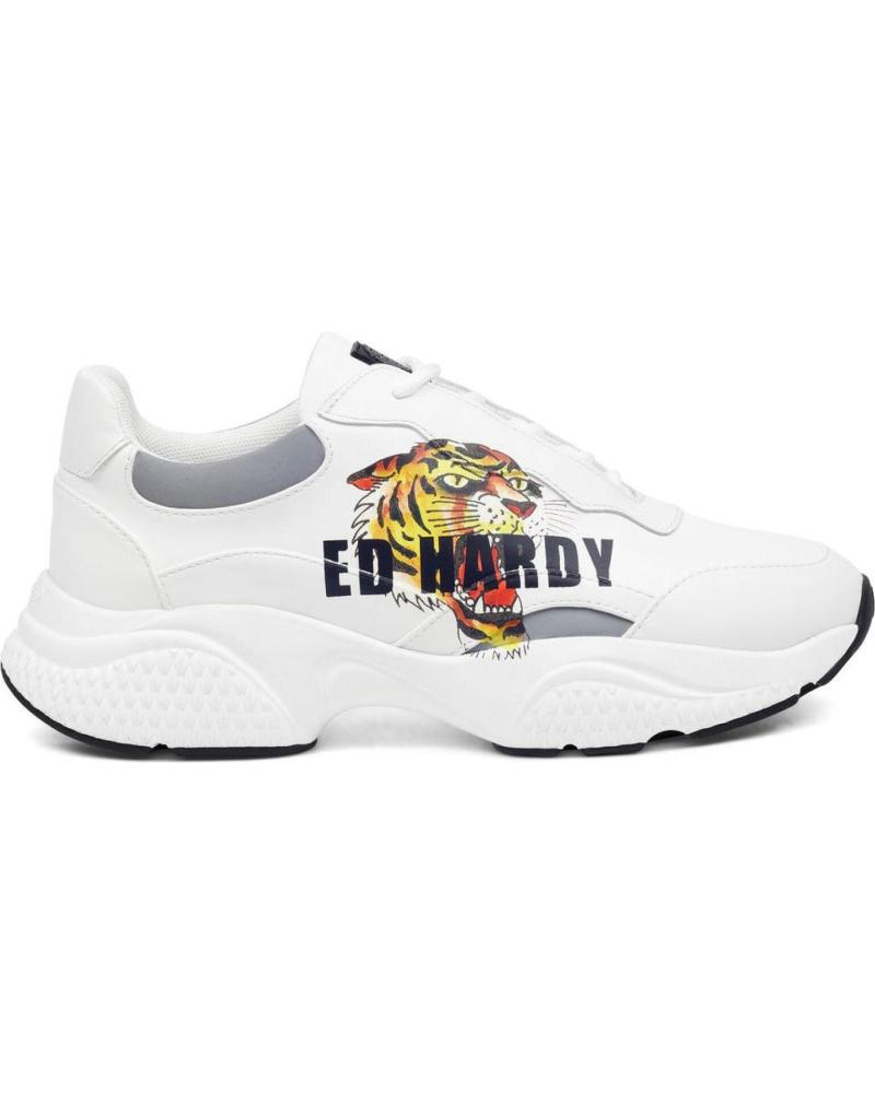 Sapatos Desportivos ED HARDY  de Homem INSERT RUNNER-TIGER-WHITE-MULTI  BLANCO