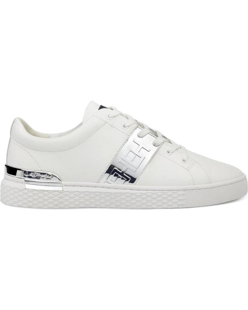 Zapatillas deporte ED HARDY  de Hombre STRIPE LOW TOP-METALLIC WHITE-SILVER  BLANCO