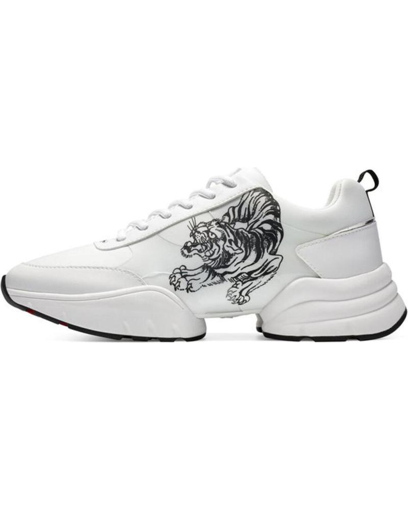 Zapatillas deporte ED HARDY  pour Homme CAGED RUNNER TIGER WHITE-BLACK  BLANCO-NEGRO