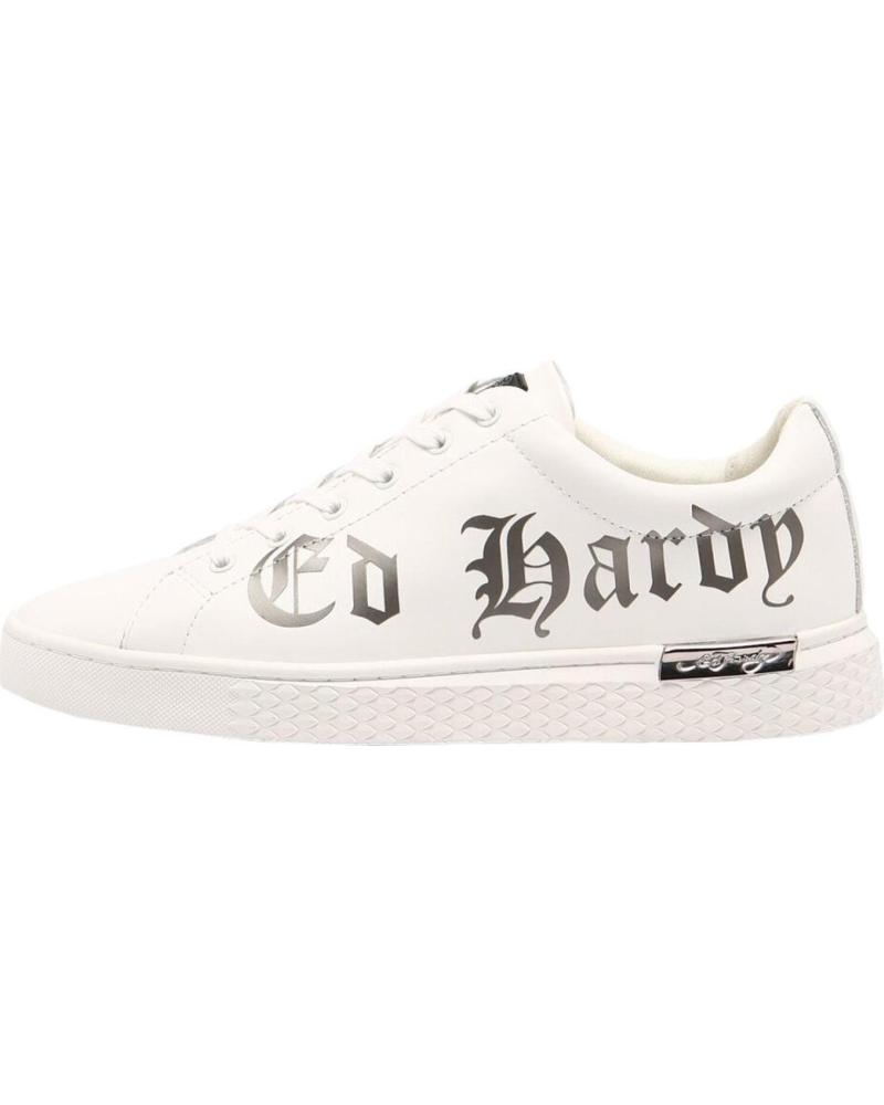 Sapatos Desportivos ED HARDY  de Homem SCRIPT LOW TOP WHITE-GUN METAL  BLANCO-GRIS