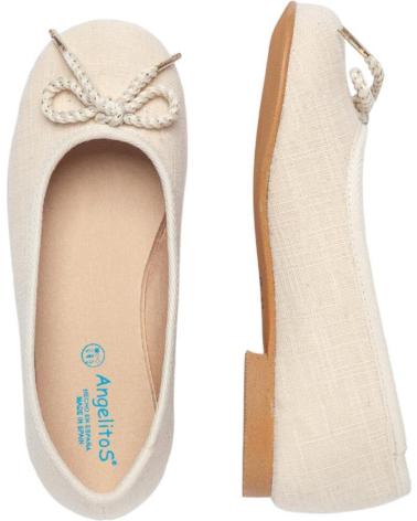 Schuhe für Mädchen ANGELITOS BAILARINA CEREMONIA PIEL 1568 BEIGE