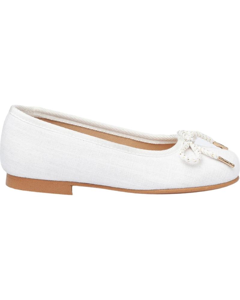 girl shoes ANGELITOS BAILARINA CEREMONIA PIEL 1568  BLANCO