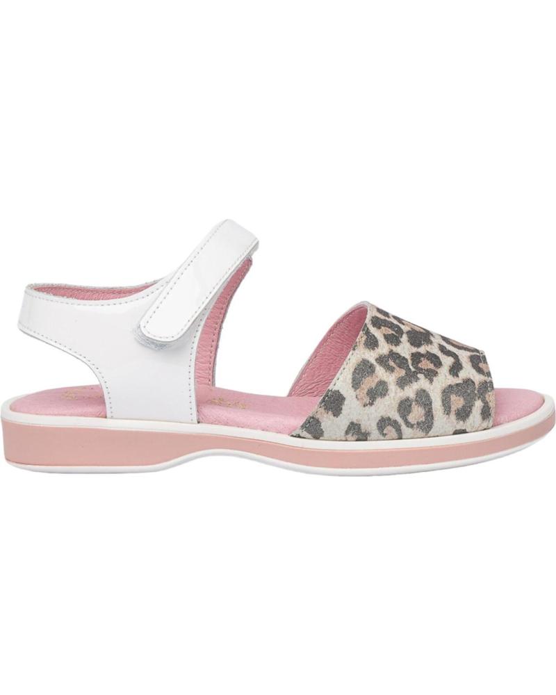Zapatos ANGELITOS  de Niña SANDALIA LEOPARDO ANG577  BLANCO