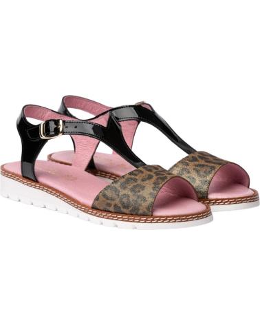 Sandales ANGELITOS  pour Femme et Fille SANDALIA H LEOPARDO ANG625  NEGRO