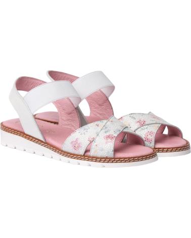Chaussures ANGELITOS  pour Femme et Fille SANDALIA H FLOR ANG626  BLANCO