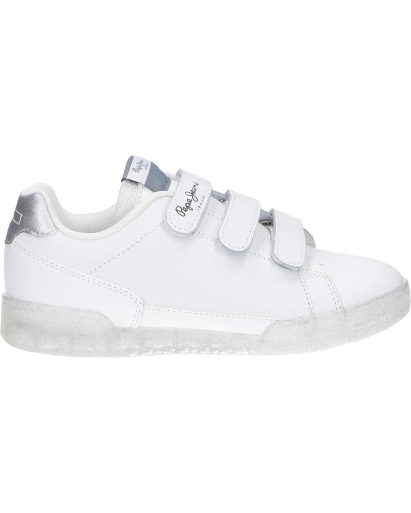 Zapatillas deporte de Mujer y Niña PEPE JEANS PGS30487 LAMBERT GLITTER 800 WHITE