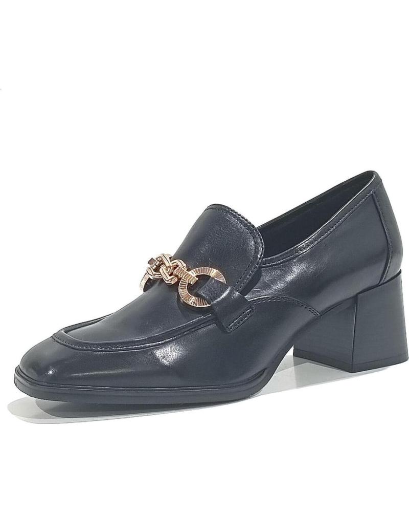 Scarpe REGARDE LE CIEL  per Donna ZAPATO MOCASIN DE PIEL CON ESTRIBO DORADO CON TACON  NEGRO