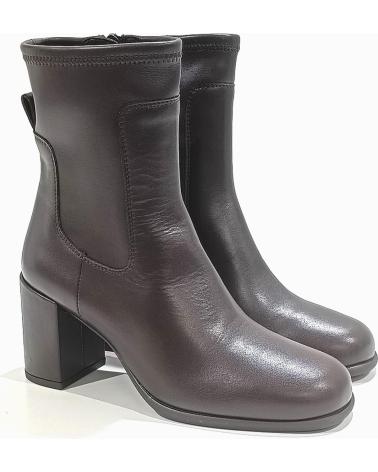Botines UNISA  de Mujer BOTIN DE PIEL Y LICRA CON TACON Y SUELA DE GOMA  WENGUE