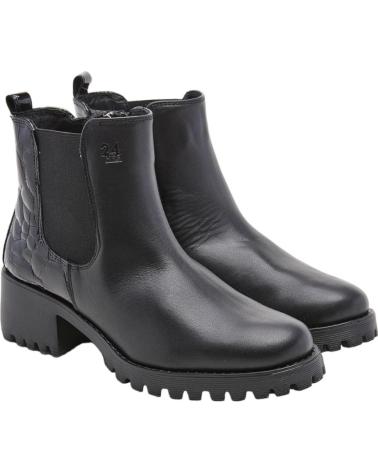 Botines de Mujer 24 HORAS BOTIN NEGRO PIEL MIST-S NEGRO-TAS-NEGRO