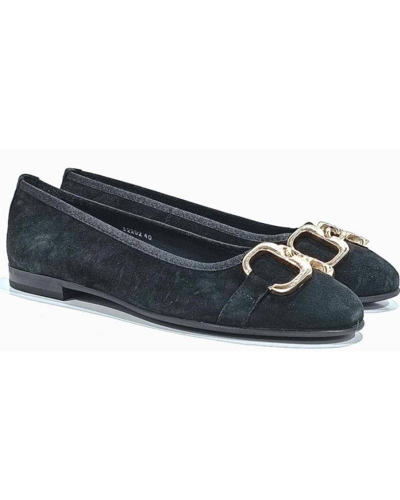 Bailarinas de Mujer CALLAGHAN SABRINA PLANA DE ANTE CON SUELA DE GOMA Y SISTEMA ADAPTACT NEGRO