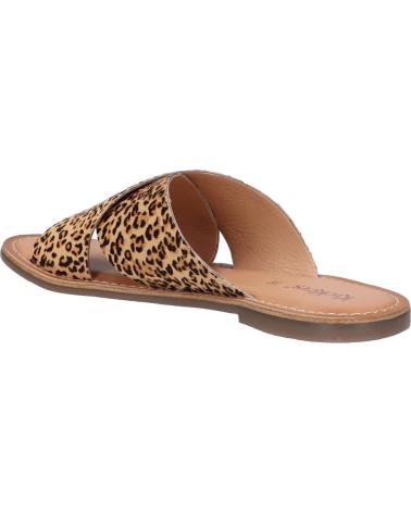 Tongs KICKERS  pour Femme 700318-50 DIAZ-2  113 BEIGE IMPRIME LEOPARD