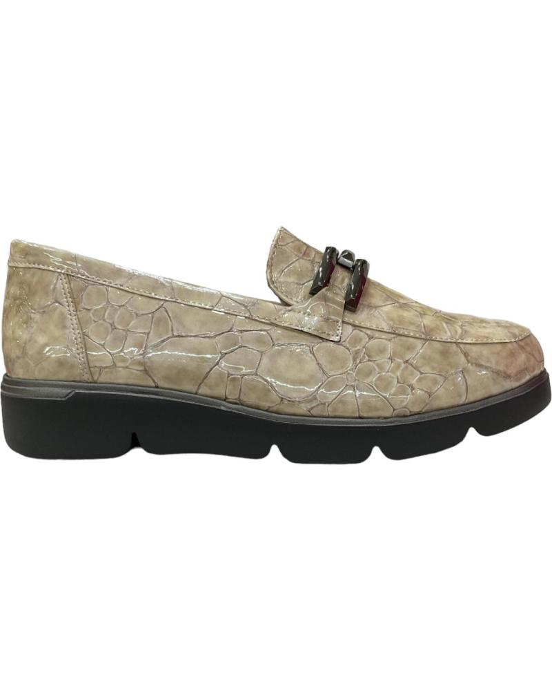 Mocasines de Mujer 24 HORAS 25826 CHAROL BEIGE TAS-S LINO