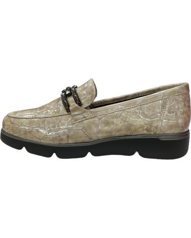Mocasines de Mujer 24 HORAS 25826 CHAROL BEIGE TAS-S LINO