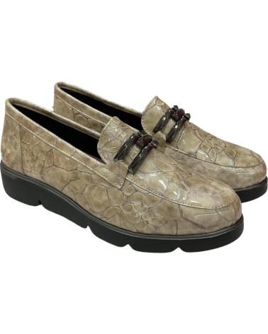 Mocasines de Mujer 24 HORAS 25826 CHAROL BEIGE TAS-S LINO