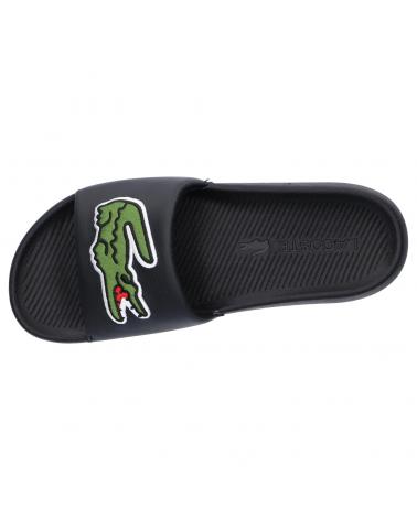 Chanclas LACOSTE  de Hombre 38CMA0073 CROCO SLIDE  1B4 BLK-GRN