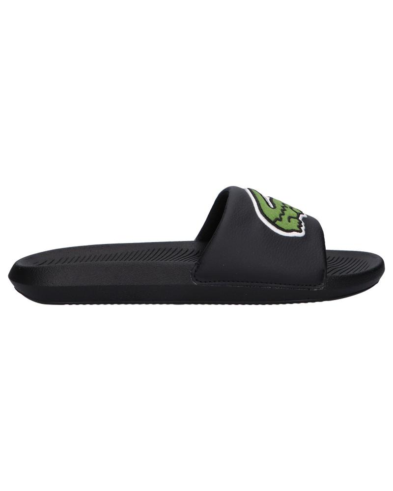 Chanclas LACOSTE  de Hombre 38CMA0073 CROCO SLIDE  1B4 BLK-GRN
