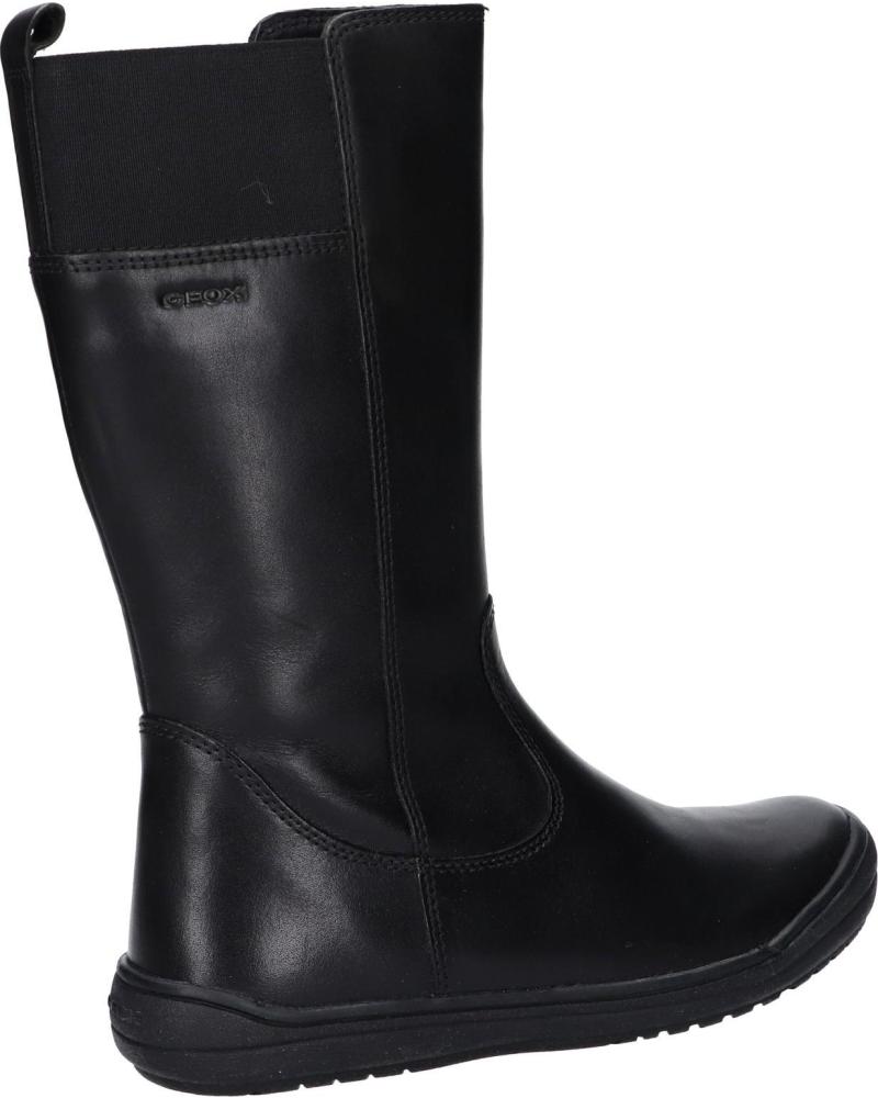 Geox J HADRIEL GIRL Zwart - Gratis levering | ! - Schoenen Platte laarzen Kind € 84,99