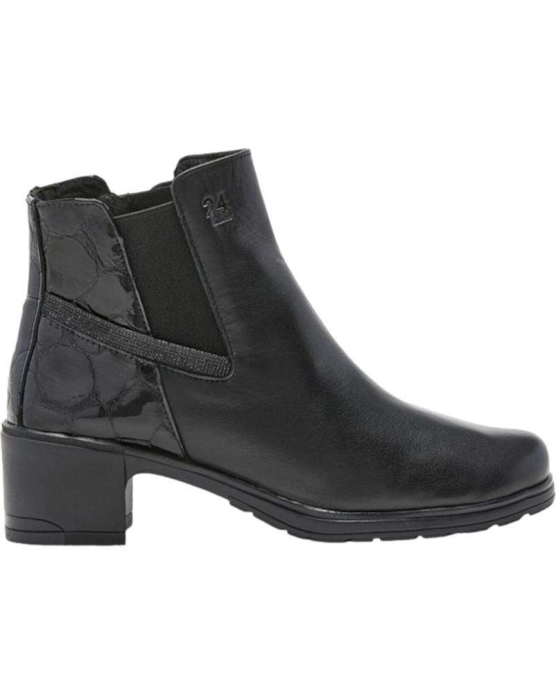 Botines De Mujer 24 HORAS BOTINES PIEL NEGROS MIST S NEGRO NEGRO