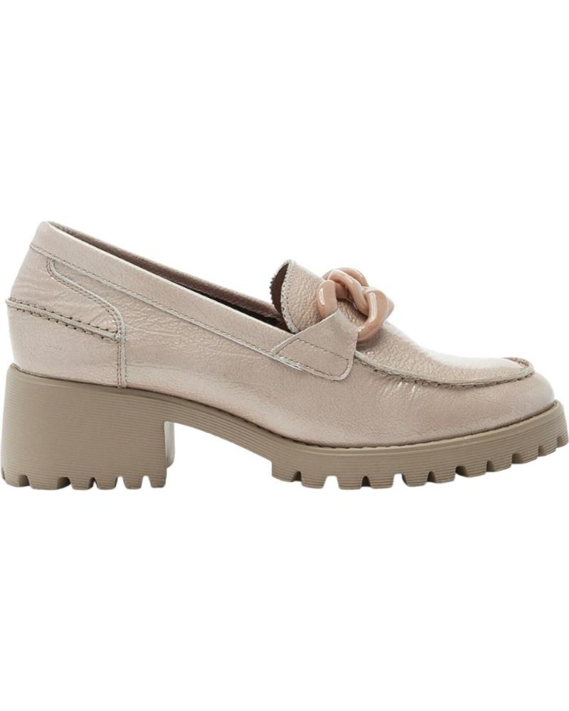 Zapatos 24 HORAS  de Mujer MOCASIN CHAROL BEIGE  ROCK-S LINO