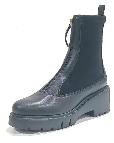 Stivaletti UNISA  per Donna BOTIN CASUAL DE PIEL Y LICRA CON TACON Y PLATAFORMA  NEGRO