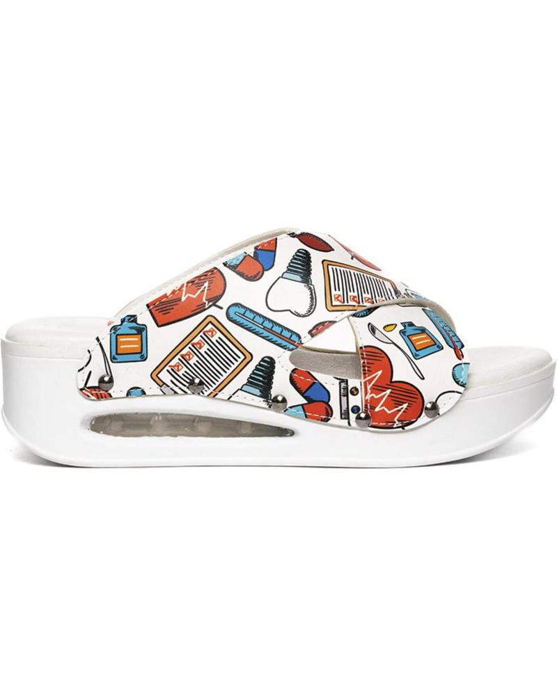 Woman Clogs ZUEKOOS ZUECO TIRAS CRUZADAS AIRMAX 03-HOPE WHITE MULTICOLOR Woman Clogs ZUEKOOS ZUECO TIRAS CRUZADAS AIRMAX 03-HOPE WHITE MULTICOLOR