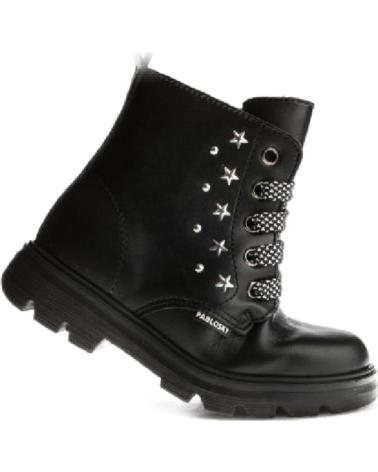 Botines de Niña PABLOSKY - BOTA MILITAR NINA TACHUELAS 15 NEGRO